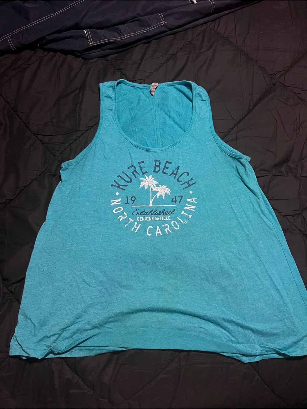 Kure Beach North Carolina Graphic Tank Top - Teal